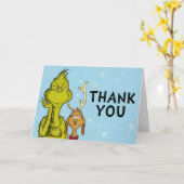 Carte Dr Seuss | Grinch hiver Merci d'anniversaire (Fleur jaune)
