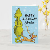 Carte Dr Seuss | Grinch Winter Birday (Fleur jaune)