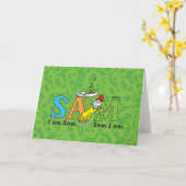 Carte Dr. Seuss | Je suis Sam. Sam je suis. (Fleur jaune)