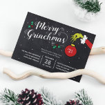 Carte Dr Seuss | Merry Grinchmas The Grinch Holiday<br><div class="desc">invite tous your family and friends to your Holiday Party this year with these cute Dr. Seuss chalkboard invites. Personalize by adding all your party details.</div>