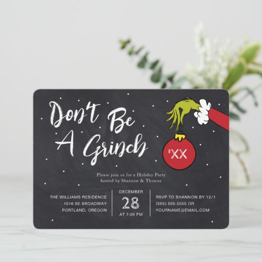 Carte Dr Seuss | Ne soyez pas un Grinch Christmas Party (Debout devant)