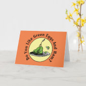 Carte Dr Seuss | Oeufs verts et icône de jambon (Fleur jaune)