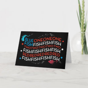 Carte Dr Seuss   Poisson rouge poisson bleu US Drapeau g