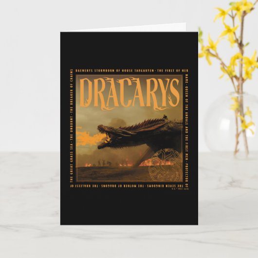 Carte "Dracarys" Drogon Breathing Fire Graphic (Fleur jaune)