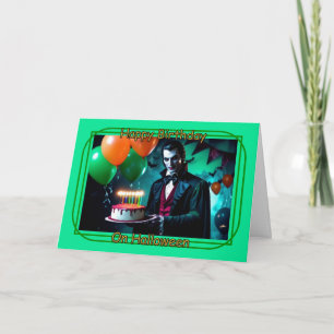 Carte Dracula au gâteau - Joyeux anniversaire à Hallowee