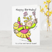 Carte Drag Queen Funny Anniversaire (Fleur jaune)