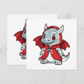 Carte Dragon albinos en rouge (Devant / Derrière)