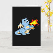 Carte DRAGON ANNIVERSAIRE 5 5ème anniversaire Boy Cute D (Fleur jaune)