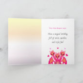 Carte Dragon Anniversaire Rose (Intérieur)