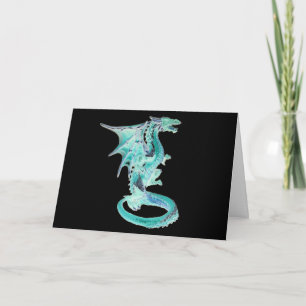 Carte Dragon aquatique enchanté, œuvre d'art fantastique