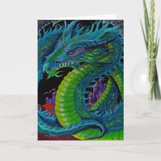 Carte DRAGON AU NÉON II par Lori Karels (Devant)