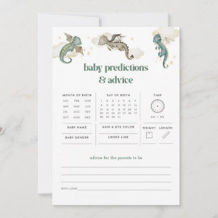 Carte Dragon Baby Predictions & Conseils Baby shower Jeu