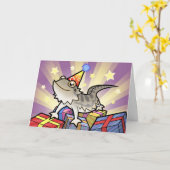 Carte Dragon barbu d'anniversaire/dragon de Rankin (Fleur jaune)