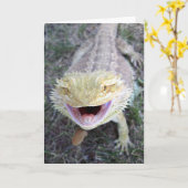 Carte Dragon barbu heureux superbe (Fleur jaune)