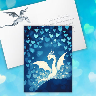 Carte Dragon blanc mignon pour la Saint-Valentin Grandso