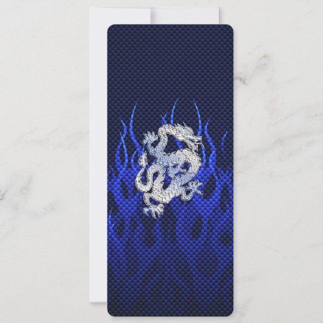Carte Dragon Bleu dans Chrome Styles de fibre de carbone (Devant)