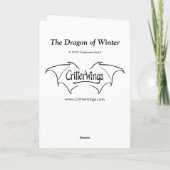 Carte Dragon Bleu d'hiver Imaginaire Nature Art (Dos)