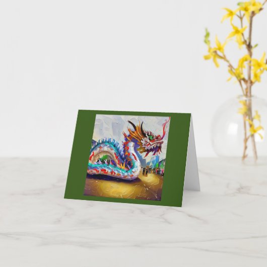 Carte Dragon chinois (21) (Fleur jaune)