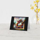Carte Dragon chinois (6) (Fleur jaune)