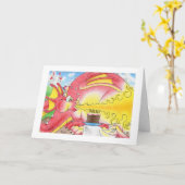 Carte Dragon d'anniversaire (Fleur jaune)
