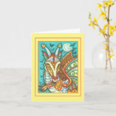 Carte DRAGON DE BONBON MAGIQUE, FANTASIE D'HALLOWEEN Vie (Fleur jaune)