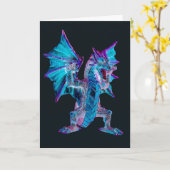 Carte Dragon de Feu Saphir Éthéré Énergie Céleste (Fleur jaune)