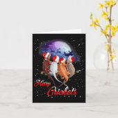 Carte Dragon de Noël Drôle, Joyeux Crickets (Fleur jaune)