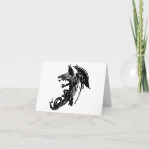 Carte Dragon de Nuit Redoutable Fantastique Amoureux des