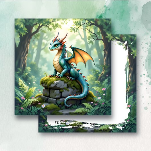 Carte Dragon de Whimsical sur pierre antique