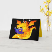 Carte Dragon drôle fait sur commande du bébé de l'enfant (Fleur jaune)