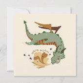 Carte Dragon en vert et beige (Devant)