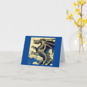 Carte Dragon européen Imaginaire - Bois coupé 3 (Fleur jaune)