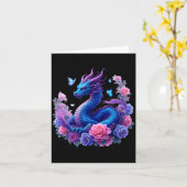 Carte Dragon Flowers Beautiful Art Colorful Graphic (Fleur jaune)