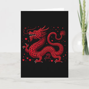 Carte Dragon Hearts Bonne année chinoise 2024 Valentin