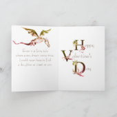 Carte Dragon mignon, Coeurs rouges Fille Saint Valentin (Intérieur)