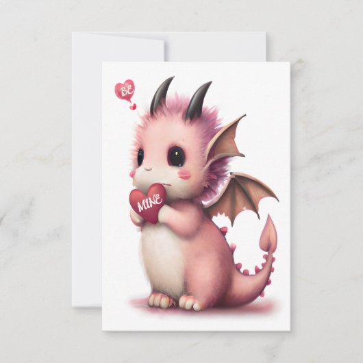 Carte Dragon Mignon de la Saint-Valentin (Devant)
