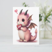Carte Dragon Mignon de la Saint-Valentin (Debout devant)