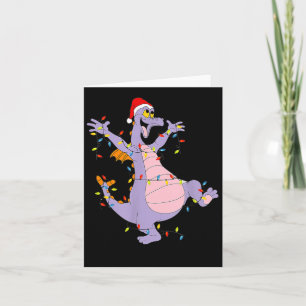 Carte Dragon Mignon Drôle Lumières Noël Santa