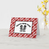 Carte Dragon oriental, voeux de Nouvel An chinois (Fleur jaune)