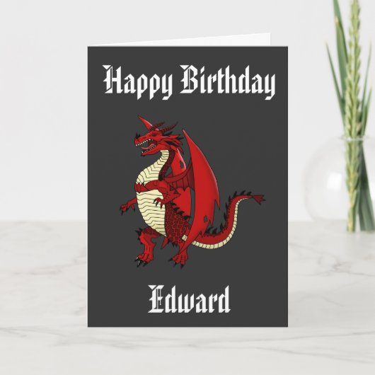 Carte Dragon personnalisé anniversaire de créature mythi (Devant)