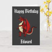 Carte Dragon personnalisé anniversaire de créature mythi (Fleur jaune)