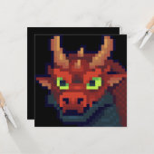 Carte Dragon pixel art (Devant/Arrière en situation)