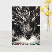 Carte Dragon Protégeant Son Trésor "Joyeux Anniversaire  (Fleur jaune)