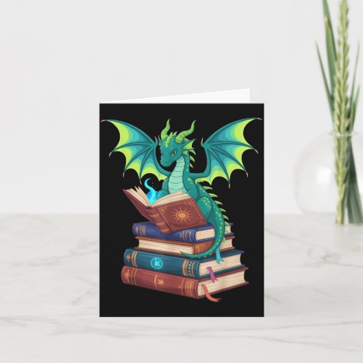 Carte Dragon Reading Books Fantasy Lovers Mythical Creat (Devant)