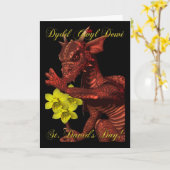 Carte Dragon rouge Dydd Gwyl Dewi de jour de St Davids (Fleur jaune)