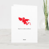 Carte Dragon rouge sur noir Joyeux anniversaire (Dos)