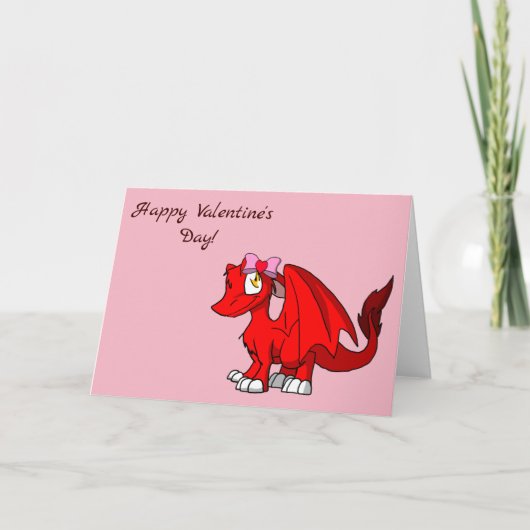 Carte Dragon SD Furry rouge avec noeud papillon pour la (Devant)