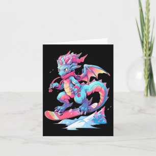 Carte Dragon Snowboard Snowboard Snowboardeur Hiver