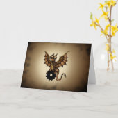 Carte Dragon Steampunk (Fleur jaune)