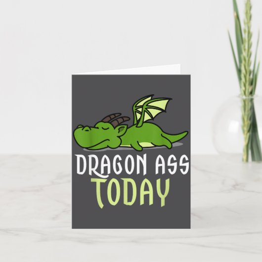 Carte Dragon Today _ Dragging _ Lazy _ Funny Novelty _ G (Devant)